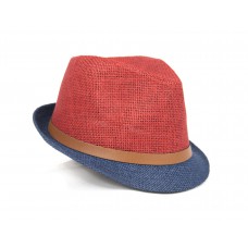 Шляпа трилби лето, двухцветная